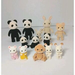 Calico critters sylvanian families - Panda Dog, Bunny Rabbit Babies Baby Lot 13